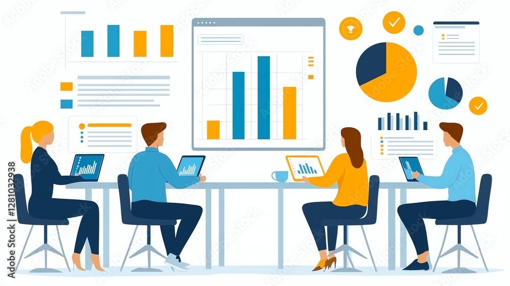 A technology startup team aligning their roadmap through an online conference A technology startup team aligning their roadmap through an online conference