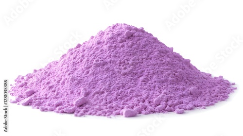 Fine Pink Powder Pile on Clean White Background Without Shadows