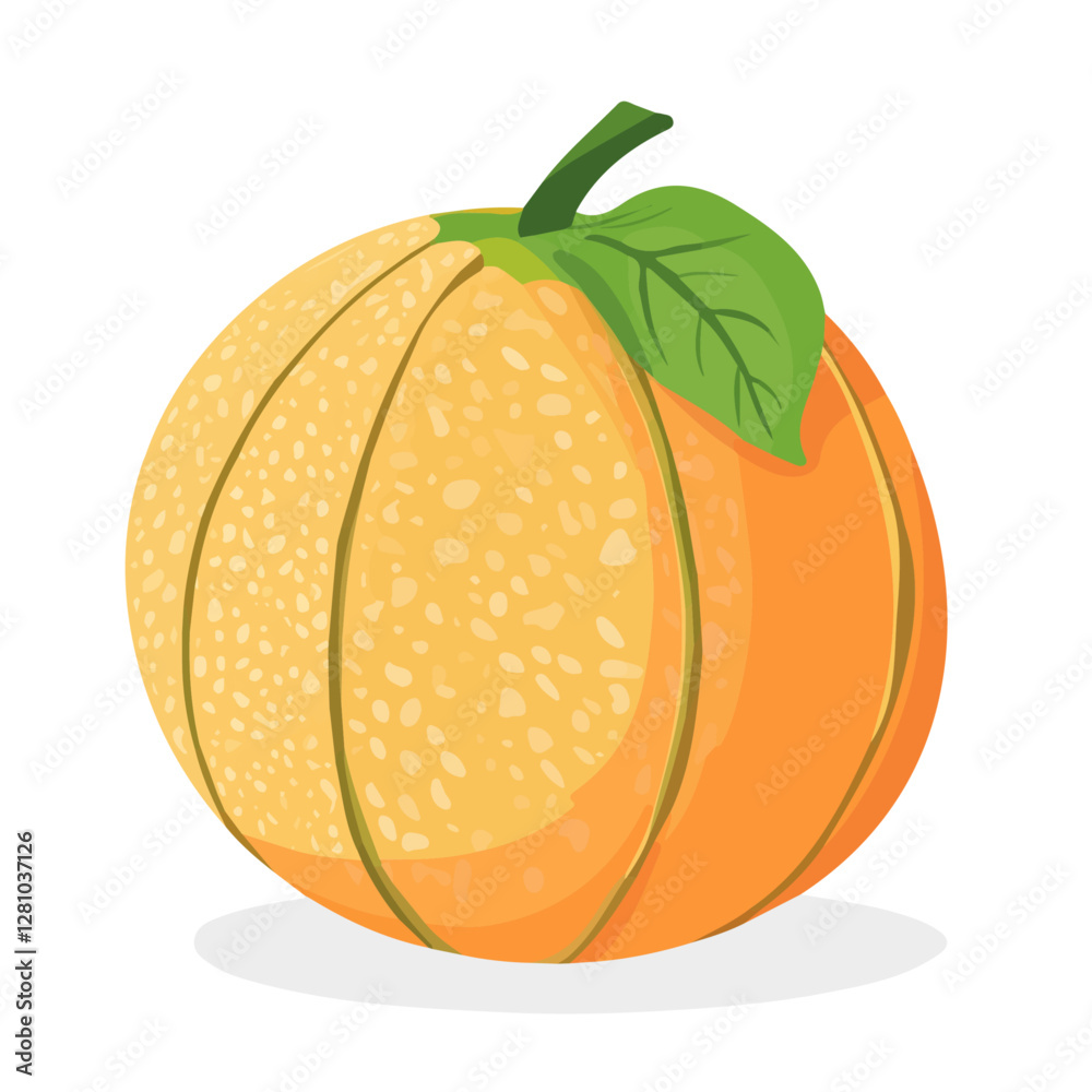 Flat vector cantaloupe, minimalist design, isolated on a white background.
Flat vector cantaloupe, minimalist design, isolated on a white background.