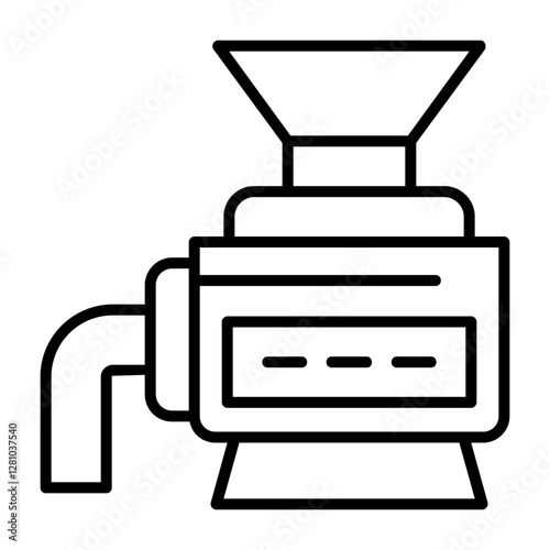 Crusher Outline Style Icon Design 