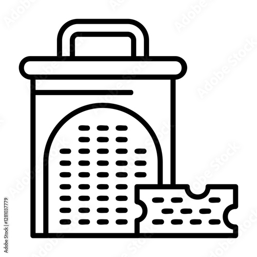 Cheese grater Outline Style Icon Design 