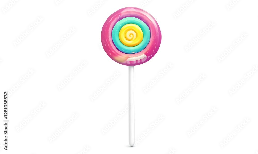 Colorful Swirling Lollipop 3D Animation