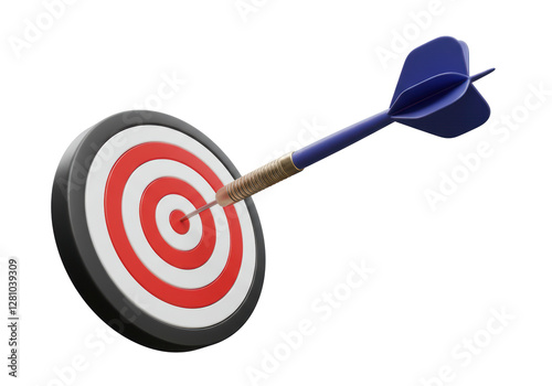 Obraz na płótnie Isolated Dart Hitting Target