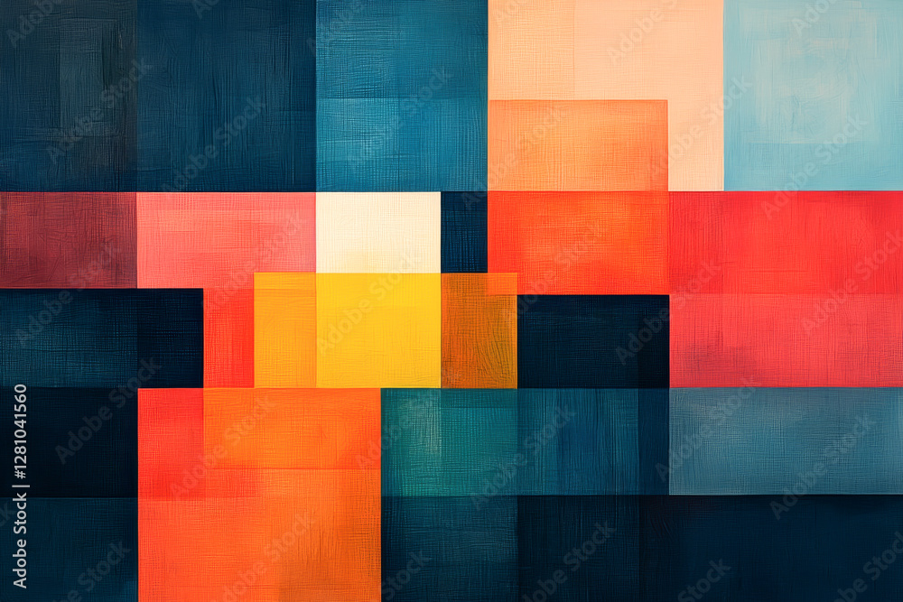 Fototapeta premium Abstract colorful geometric shapes creating a vibrant modern artwork.
