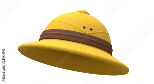Billede på lærred Isolated Yellow Safari Pith Helmet