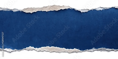 Obraz na płótnie Ripped dark blue paper edge with a scattering of white dust and faint creases on the surface w salonie