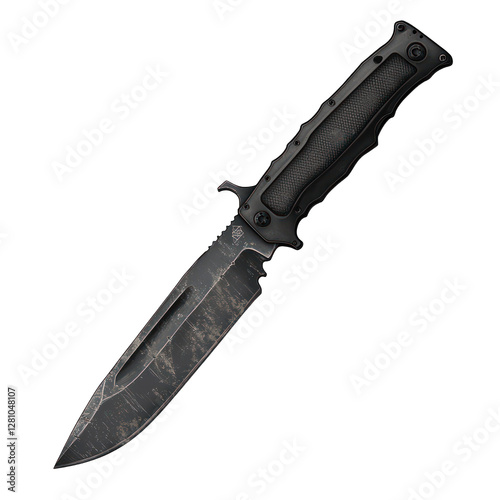 Obraz na płótnie Tactical survival knife isolated on transparent background