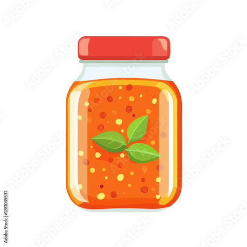 Flat vector chutney, minimalist design, isolated on a white background.

