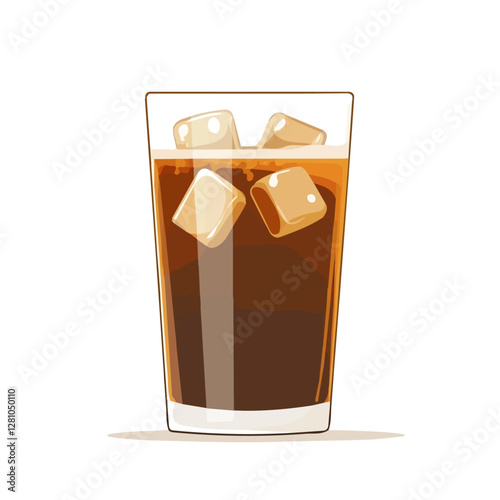 Flat vector cold brew coffee, minimalist design, isolated on a white background.

