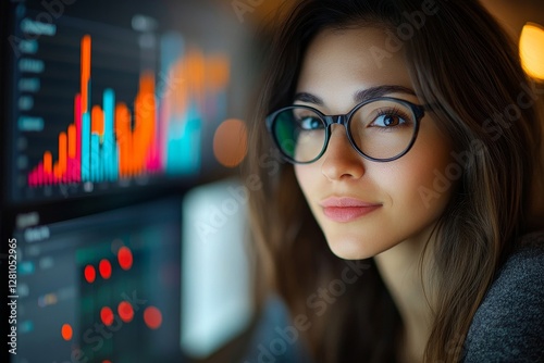 Analyst Women Looking At KPI Data, Generative AI
