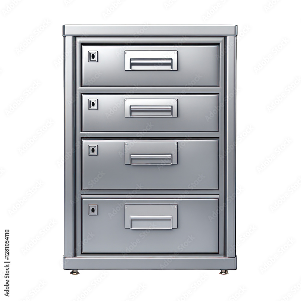 Metal filing cabinet isolated on transparent background Metal filing cabinet isolated on transparent background