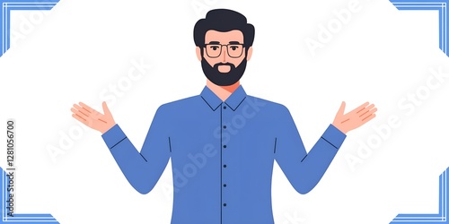 A flat vecor illustration of a man generatd by AI