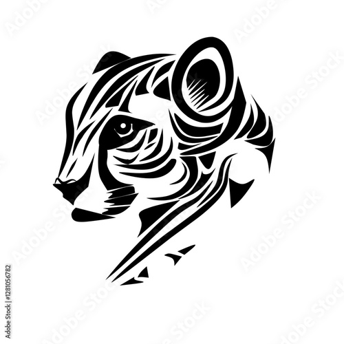 Εκτύπωση καμβά sketch of a tribal tigress illustration