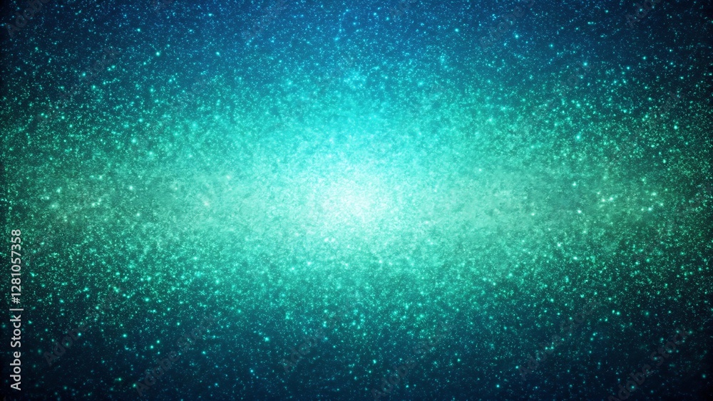 Naklejka premium Glimmering Teal Background with Sparkling Particles