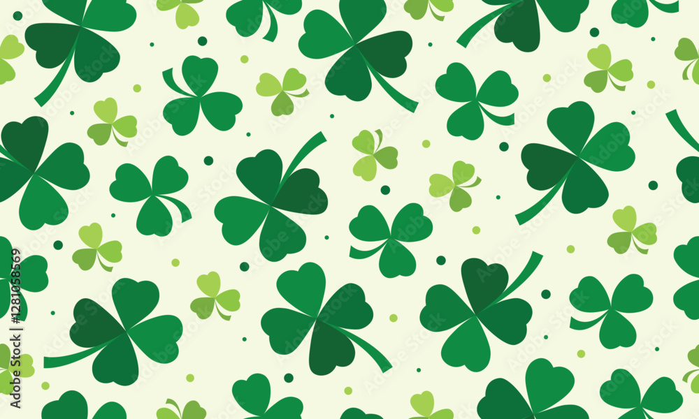Clover leaf seamless pattern for St. Patrick's Day background. Suitable for covers, wrapping paper, wall art and banner decoration background