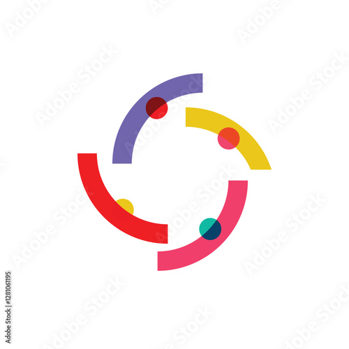 Creative abstract colorful circle logo design Vector
