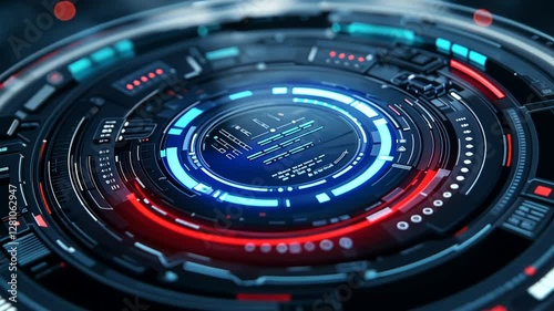 Wallpaper Mural A high-tech digital interface featuring a luminous shield and secure password entry fields. Torontodigital.ca