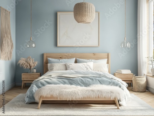 Master bedroom in a modern and relaxing aesthetic bedroom interior