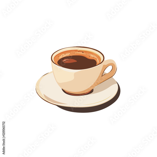 Flat vector espresso, minimalist design, isolated on a white background.

