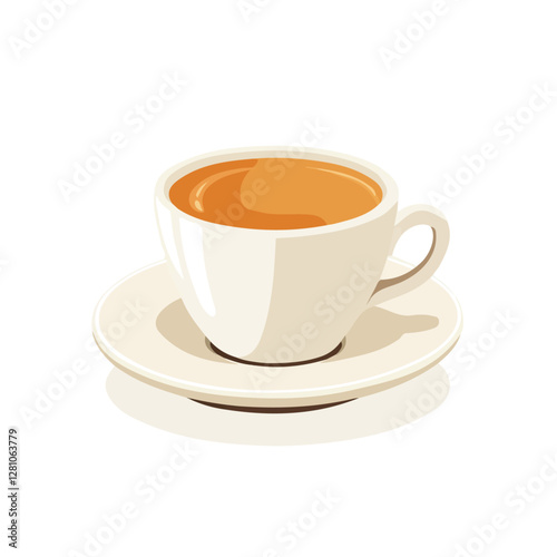 Flat vector espresso, minimalist design, isolated on a white background.


