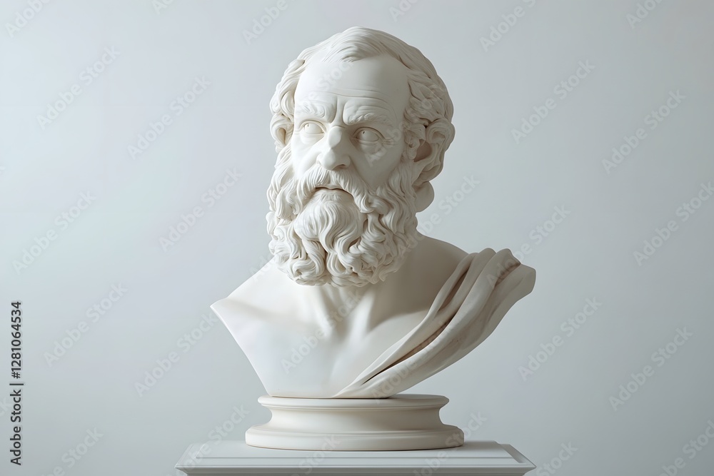 Detailed Greek Thinker Bust Rendering Detailed Greek Thinker Bust Rendering