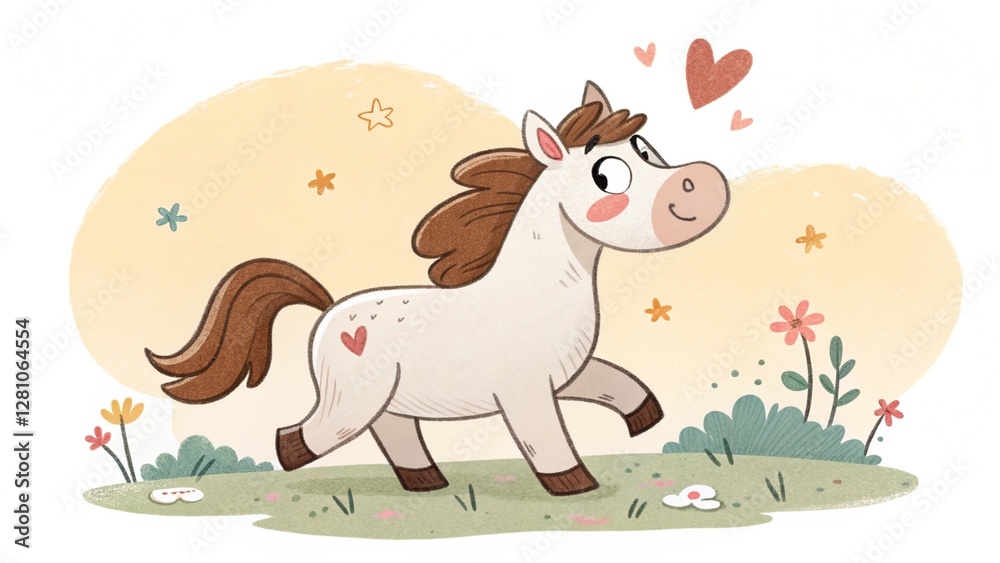 Fototapeta premium Cartoon horse illustration
