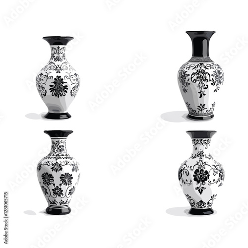 sate of antique vase isolated on white