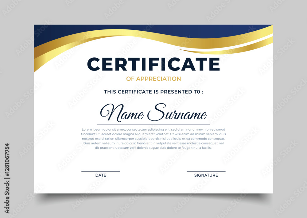 modern luxury business certificate template premium wavy design modern luxury business certificate template premium wavy design