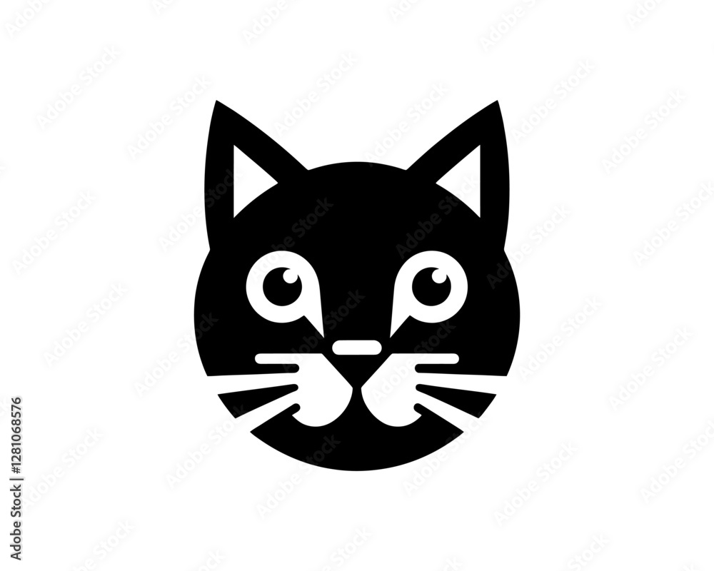 Silhouette Cat logo design icon symbol vector illustration. Silhouette Cat logo design icon symbol vector illustration.