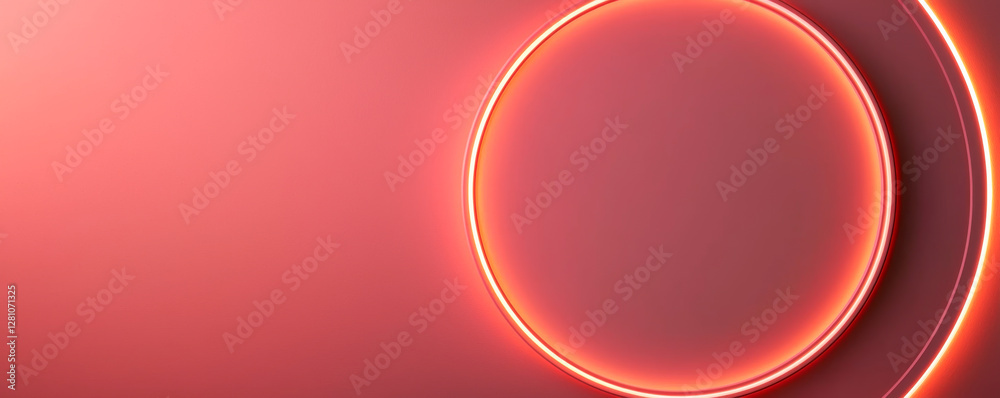 Elegant abstract image with glowing circular shapes on a soft red background. Elegant abstract image with glowing circular shapes on a soft red background.