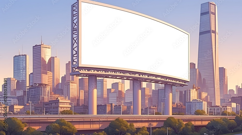 Empty billboard in cityscape Empty billboard in cityscape