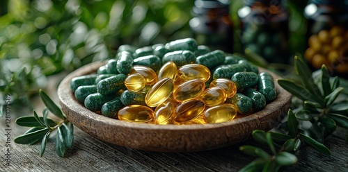 Vital health care items are exhibited for use in a natural medicine cabinet