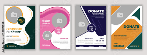 Charity Flyer Template for Nonprofit Organization Fundraising Donations Volunteer Support Community Awareness Social Welfare Event Design for Helping People and Making a Difference banner poster eps.