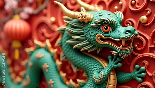 Wallpaper Mural Jade Dragon of the Chinese New Year Torontodigital.ca