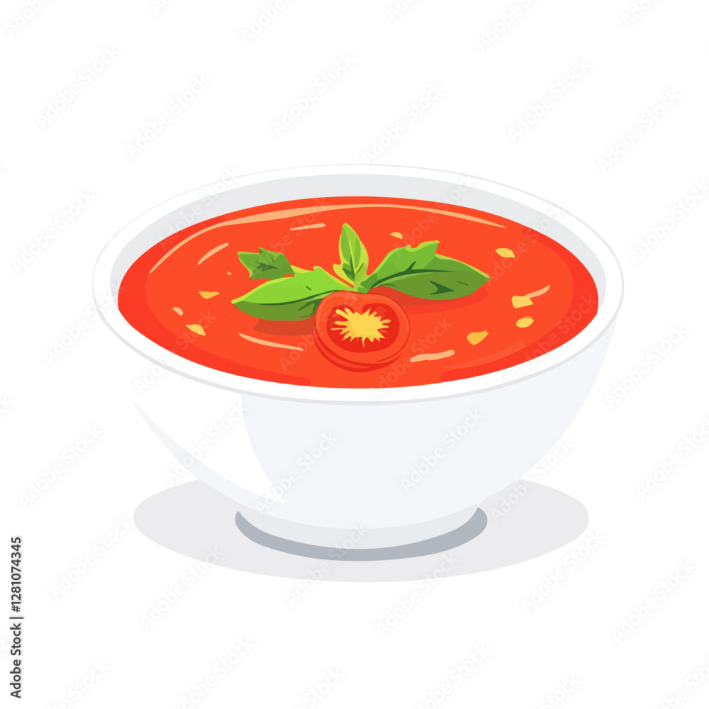 Flat vector gazpacho, minimalist design, isolated on a white background.
Flat vector gazpacho, minimalist design, isolated on a white background.