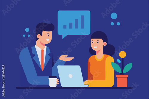 "Business Consultant Advising Client on Investment Strategies - Vector Illustration"

