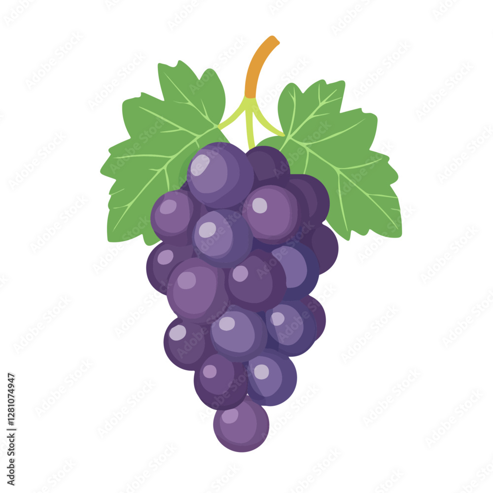 Flat vector grape, minimalist design, isolated on a white background.
Flat vector grape, minimalist design, isolated on a white background.