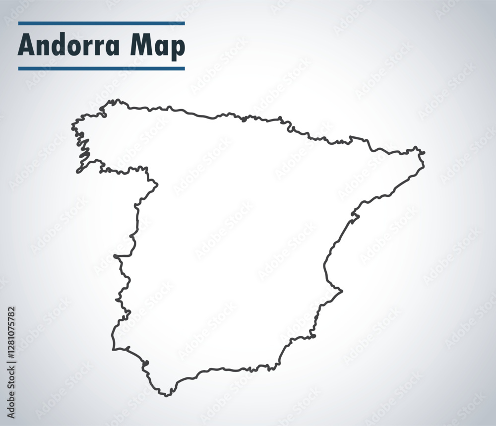 Fototapeta premium Detailed Map of Andorra Parishes, Cities, and Landmarks