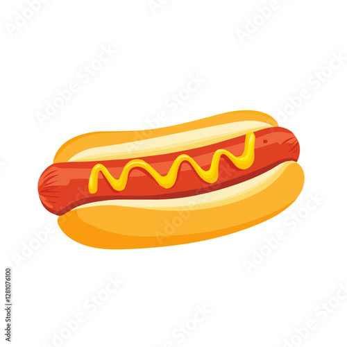 Wallpaper Mural Flat vector hot dog, minimalist design, isolated on a white background.

 Torontodigital.ca