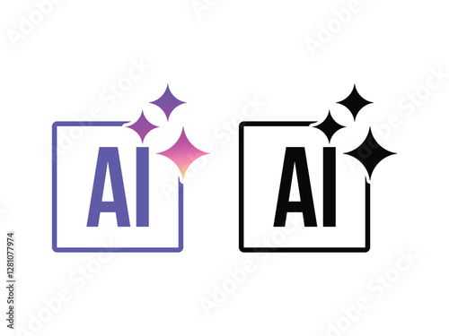 set of editable vector letters AI generated symbol design illustration isolated on transparent background