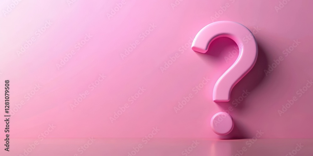 Colorful Pink Question Mark against Soft Pink Background with Gentle Gradient, pink question mark, gentle gradient Colorful Pink Question Mark against Soft Pink Background with Gentle Gradient, pink question mark, gentle gradient