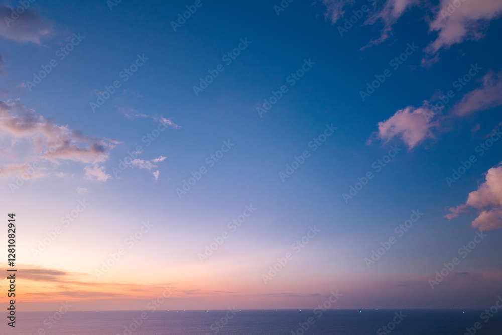 Tranquil sunset sky Phuket, Thailand. Concept paradise place to relax Tranquil sunset sky Phuket, Thailand. Concept paradise place to relax