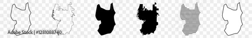 Cape Coral City Map Black | United States Town Border | US American City | Transparent Isolated | Variations