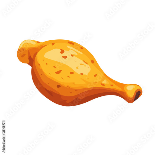 Flat vector jerk chicken, minimalist design, isolated on a white background.

