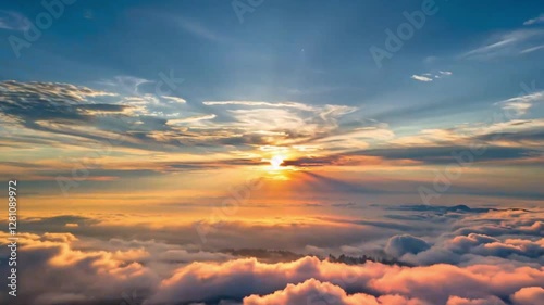 Time lapse of Moving clouds and sunrise 4K stock video