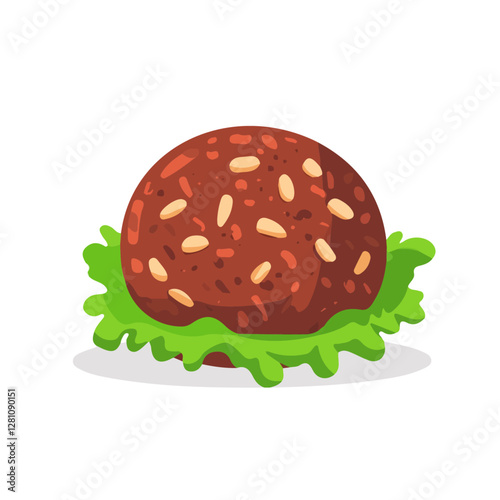 Flat vector kefta, minimalist design, isolated on a white background.

