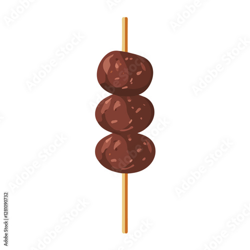 Flat vector kofta, minimalist design, isolated on a white background.

