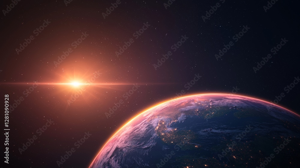 Fototapeta premium An ultra-realistic, photo-realistic, and highly detailed photostock of a futuristic holographic globe with glowing points of interest