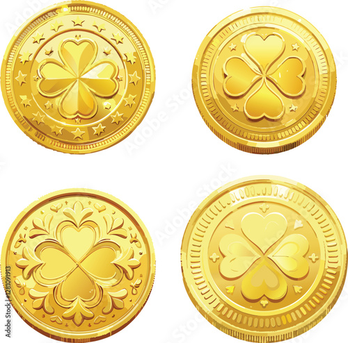 set of golden coins