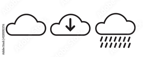 Cloud rain weather forecast  icon